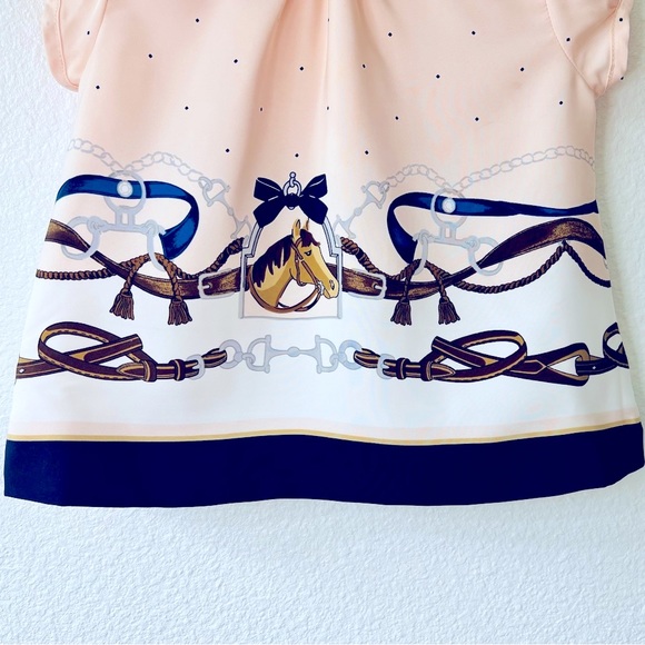 Janie & Jack Horse Top Riding Pant Set 18-24M Pink Suede Bow Equestrian Outfit - Picture 4 of 13